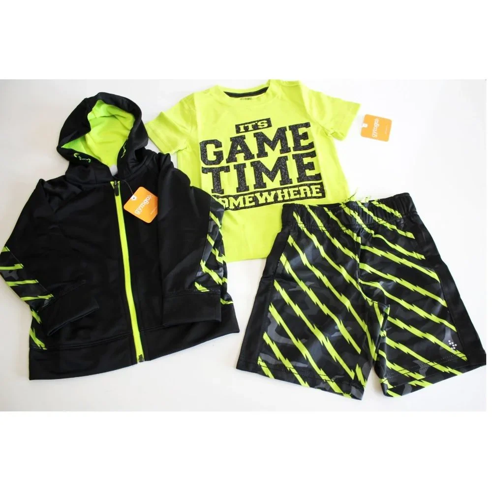 Gymboree Boy Jacket Shirt Athletic Shorts Boy Size XXS 3 3T Black Green